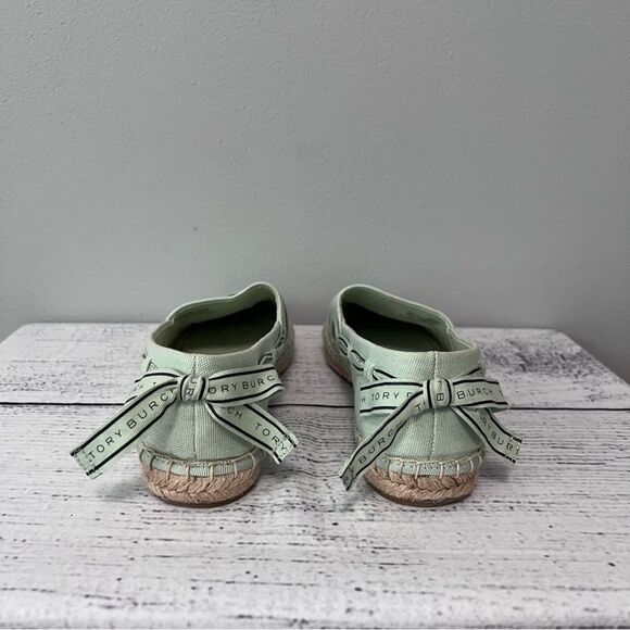 Tory Burch Mint Green Espadrille Flats with Woven Detail Size 7.5 - Picture 4 of 9